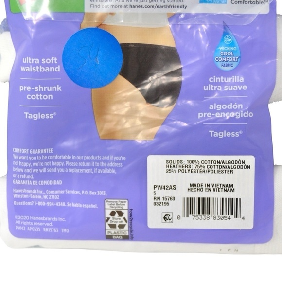 Hanes Size 5 Cotton Tagless Bikinis, 10 Pack NEW - Picture 5 of 7